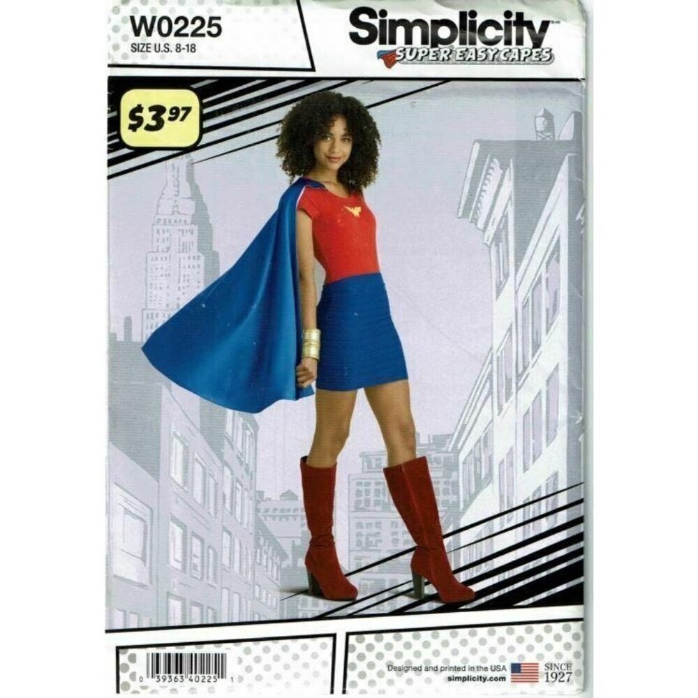 Simplicity Sewing‎ Pattern 0225 Misses Cape Costume Easy Size 8-18